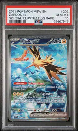 2023 POKEMON MEW EN-151 SPECIAL ILLUSTRATION RARE #202 ZAPDOS EX PSA 10 - Image 1