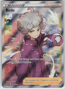 Pokemon TCG Bede (Full Art) Ultra Rare SWSH01: Sword & Shield Base Set 199/202 - Image 1