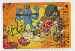 Vintage Pokemon Pocket Monsters Vending Prism Sticker #26 Meowth Pikachu Yarn - Image 1