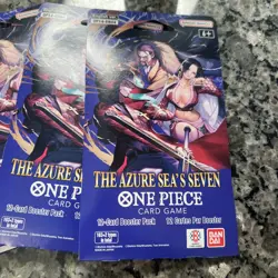 One Piece TCG The Azure Sea’s Seven OP-14 Sleeved Booster Pack Lot Of 4 Sealed - Image 2