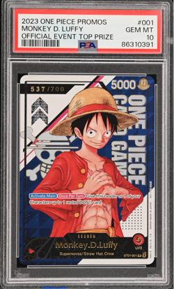 One Piece TCG - Monkey D. Luffy ST01-001 Top Prize - Serial Promo 537/700 PSA 10 - Image 1