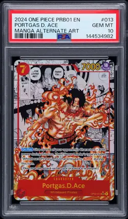 2024 One Piece Prb01-Premium Booster -Portgas D. Ace Manga Alternate Art PSA 10 - Image 1