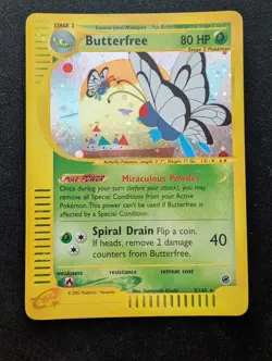 NM Pokemon Holo ~SWIRL~ Butterfree 5/165 Expedition Set Vintage 2002 - Image 1