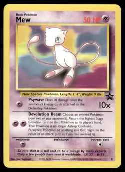 Pokemon Cards Mew 8 Wizards Black Star Promos Promo *3 - Image 1
