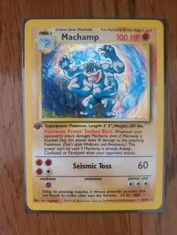 Pokemon TCG Machamp Holo Rare 1st Edition Base Set 8/102 - Image 1