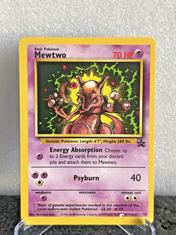 Mewtwo Promo #14 Black Star 1999 WOTC Pokemon TCG Vintage LP - Image 2