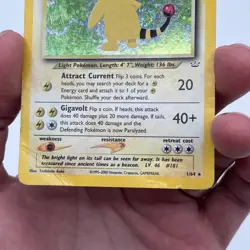 Ampharos 1/64 Neo Revelation 2000 Holo Rare Pokemon Card TCG Damaged - Image 4