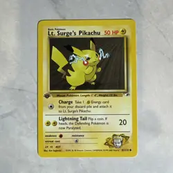 Pokemon Card Lt Surge's Pikachu Gym Heroes 1st Edition 81/132 - Image 1
