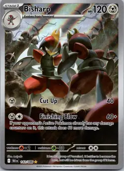 Bisharp 143/086 NM Pokemon Card TCG Black Bolt IR Illustration Rare - Image 1