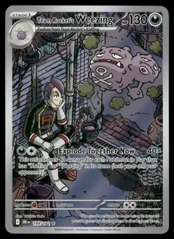 Pokemon Cards Team Rocket's Weezing 199/182 Destined Rivals Illustration Rare NM - Image 1