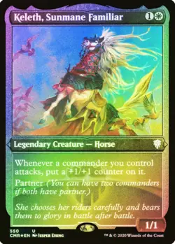 X 1 Keleth, Sunmane Familiar NM-M Commander 550 Foil Etched MTG Magic - Image 1