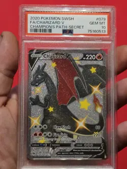Pokemon TCG Charizard V Champions Path Holo Card 079/073 PSA 10 - Image 1