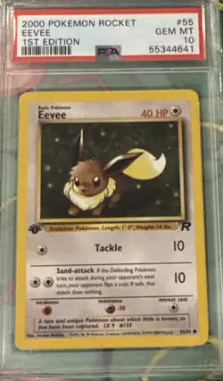 2000 POKEMON ROCKET 1ST ED #55 EEVEE PSA 10 WOTC - Image 2