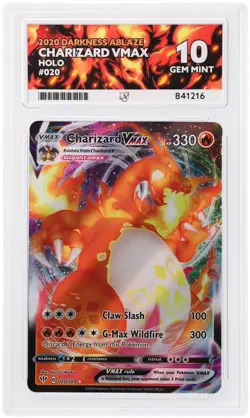 Pokemon TCG Charizard VMAX Darkness Ablaze 020/189 - Ace 10 GEM MINT clean - Image 1