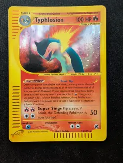 EX/NM Pokemon Holo Typhlosion 28/165 Expedition Set Vintage 2002 - Image 1
