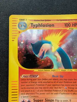 EX/NM Pokemon Holo Typhlosion 28/165 Expedition Set Vintage 2002 - Image 2