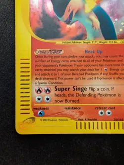 EX/NM Pokemon Holo Typhlosion 28/165 Expedition Set Vintage 2002 - Image 4