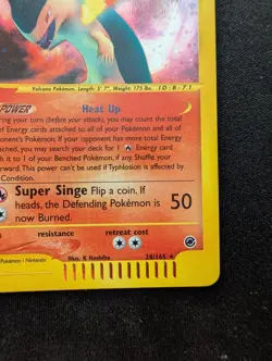 EX/NM Pokemon Holo Typhlosion 28/165 Expedition Set Vintage 2002 - Image 5
