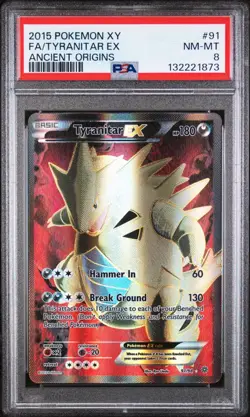Pokemon TCG XY Ancient Origins FA/ Tyranitar EX #91 Ultra Rare PSA 8 - Image 1