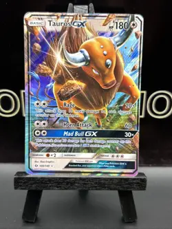 Tauros GX 100/149 Sun & Moon Ultra Rare Full Art Pokemon TCG 2017 MP - Image 2