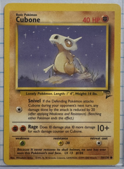 Pokemon TCG Cubone Base Set 2 70/130 Regular Unlimited Common - Image 3