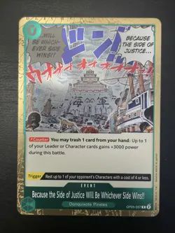 Because Side Justice Will Wins OP05-037 Awakening the New Era One Piece English - Image 1