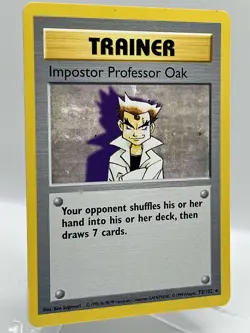 Imposter Professor Oak 73/102 Base Set Shadowless Non Holo Rare Pokemon TCG Card - Image 2