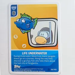 Club Penguin Card-Jitsu Life Underwater #38/150 Topps Disney Trading Card - Image 1