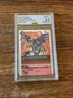 Digimon CCG #EX1-008 R MetalGreymon Graded AGS 9.5 Mint+ Grading Card - Image 1