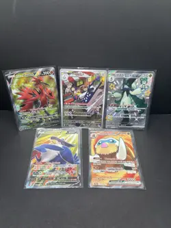Pokemon Ultra Rare Holo Card Lot Zapdos V Meowscarada ex Honchkrow V - Image 1