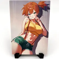 PokeGirl Misty Sexy Hot Anime Waifu Girl Doujin Lewd Goddess Story Holo Art Card - Image 1