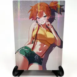 PokeGirl Misty Sexy Hot Anime Waifu Girl Doujin Lewd Goddess Story Holo Art Card - Image 2