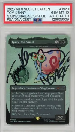 PSA GEM MINT 10 Signed Tom Kenny Gary, the Snail - Toxrill, the Corrosive - Image 1