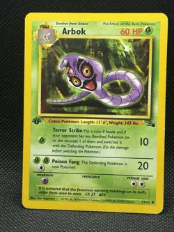 Pokemon WOTC Arbok 31/62 Fossil Set 1st Edition Uncommon LP - Image 1