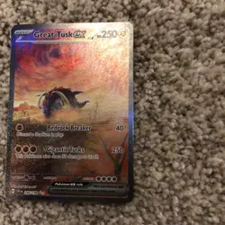 Pokemon TCG Great Tusk EX Scarlet & Violet Base Set Holo Double Rare - Image 1