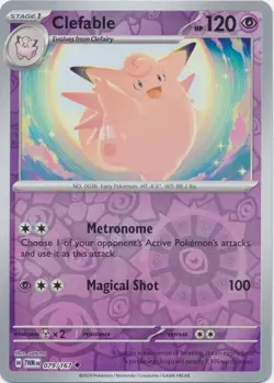 CLEFABLE 079/167 REVERSE HOLO TWILIGHT MASQUERADE POKEMON - Image 1