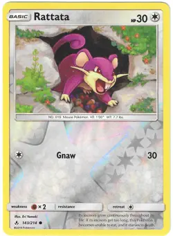 Pokemon Unbroken Bonds REVERSE HOLO RATTATA 143/214 PACK FRESH - Image 1