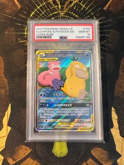 Pokemon Chinese Slowpoke Psyduck GX 159/150 CSM2a Super Rare PSA 10 - Image 1
