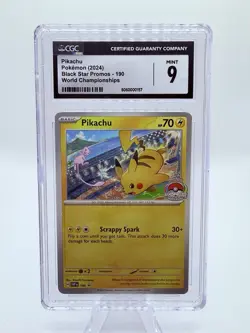 Pokemon Pikachu 2024 World Championships Black Star Promo #190 CGC 9 - Image 1
