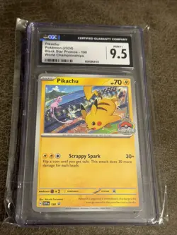 PIKACHU #190 CGC 9.5 2024 POKEMON SVP EN-SV BLACK STAR PROMO WORLD CHAMPIONSHIPS - Image 1