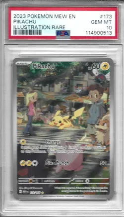 Pokemon Pikachu 173/165 Sv: Scarlet & Violet 151 Illustration Rare PSA 10 Gem - Image 1