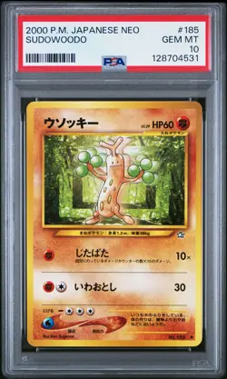 2000 POKEMON JPN NEO #185 SUDOWOODO PSA 10 - Image 1