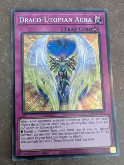 YuGiOh! Draco-Utopian Aura POTE-EN079 Secret Rare 1st Ed - Image 1