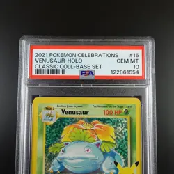 PSA 10 Venusaur 15/102 Pokemon Celebrations Classic Collection Holo Graded Card - Image 2