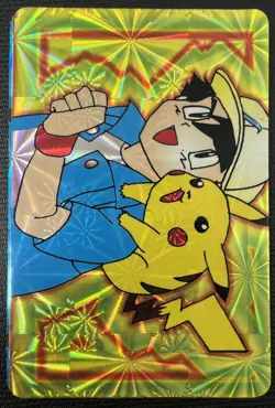 Pikachu & Ash Bandai Rare Pocket Monsters Anime Collection 1998 Pokemon Card NM - Image 1
