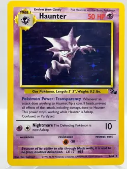 Haunter 6/62 Fossil Unlimited Holo Rare WotC 1999 Vintage Pokemon TCG Card - Image 1
