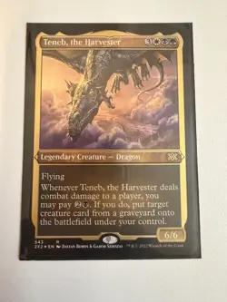 Wizards Teneb, the Harvester Foil Etched Rare Legendary Dragon Double Masters 2… - Image 1
