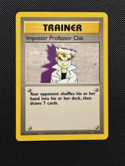 Pokemon TCG Imposter Professor Oak 73/102 Base Set Rare Near Mint 199 WoTC - Image 1