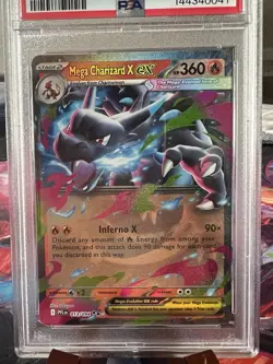 2025 Pokemon Phantasmal Flames Mega Charizard X ex #13 in a PSA 7! 💎😂 Bid Now! - Image 2