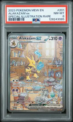 2023 POKEMON MEW EN-151 SPECIAL ILLUSTRATION RARE #201 ALAKAZAM EX PSA 8 - Image 1